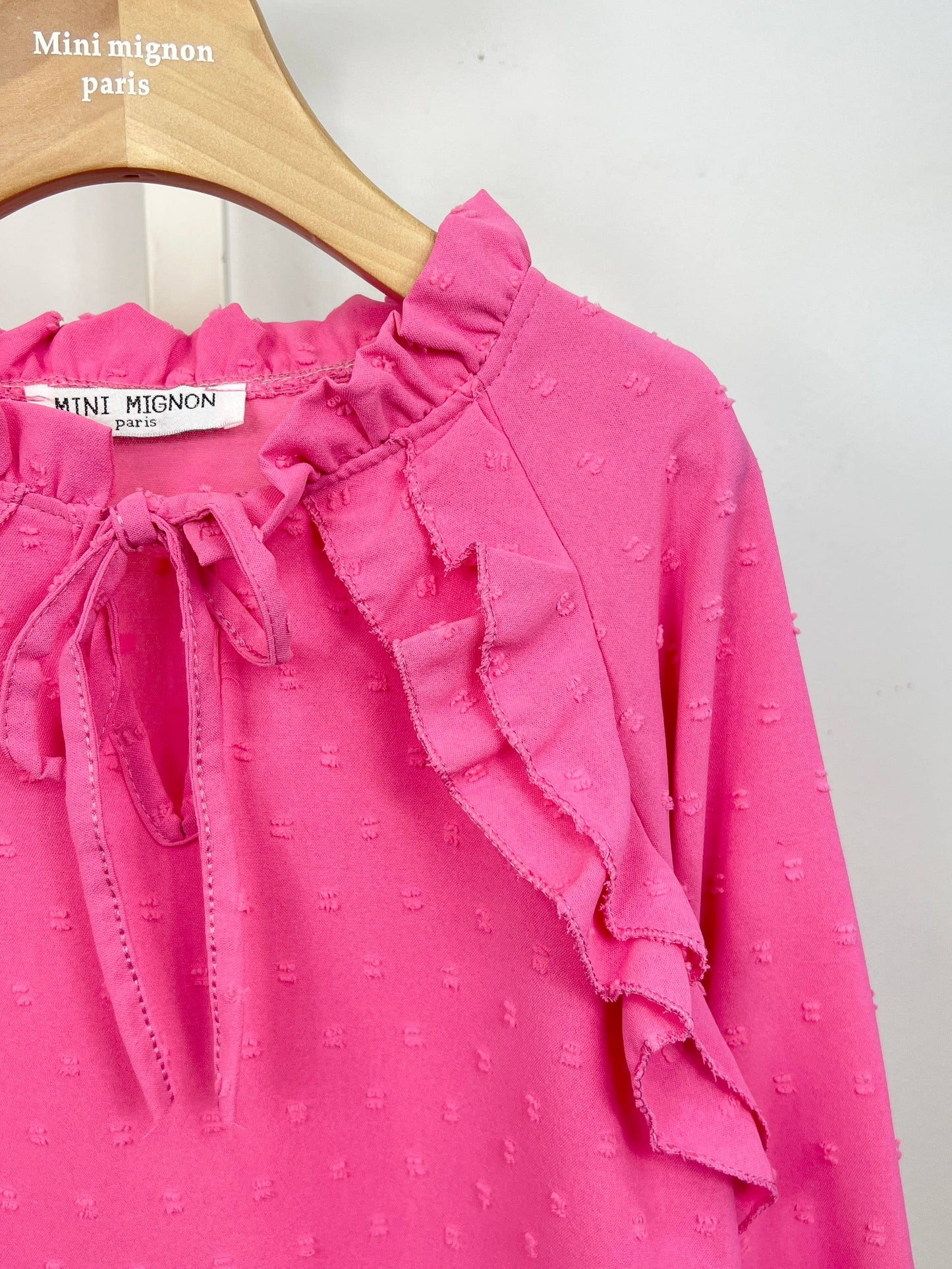 Girls' long sleeve plumetis chiffon top