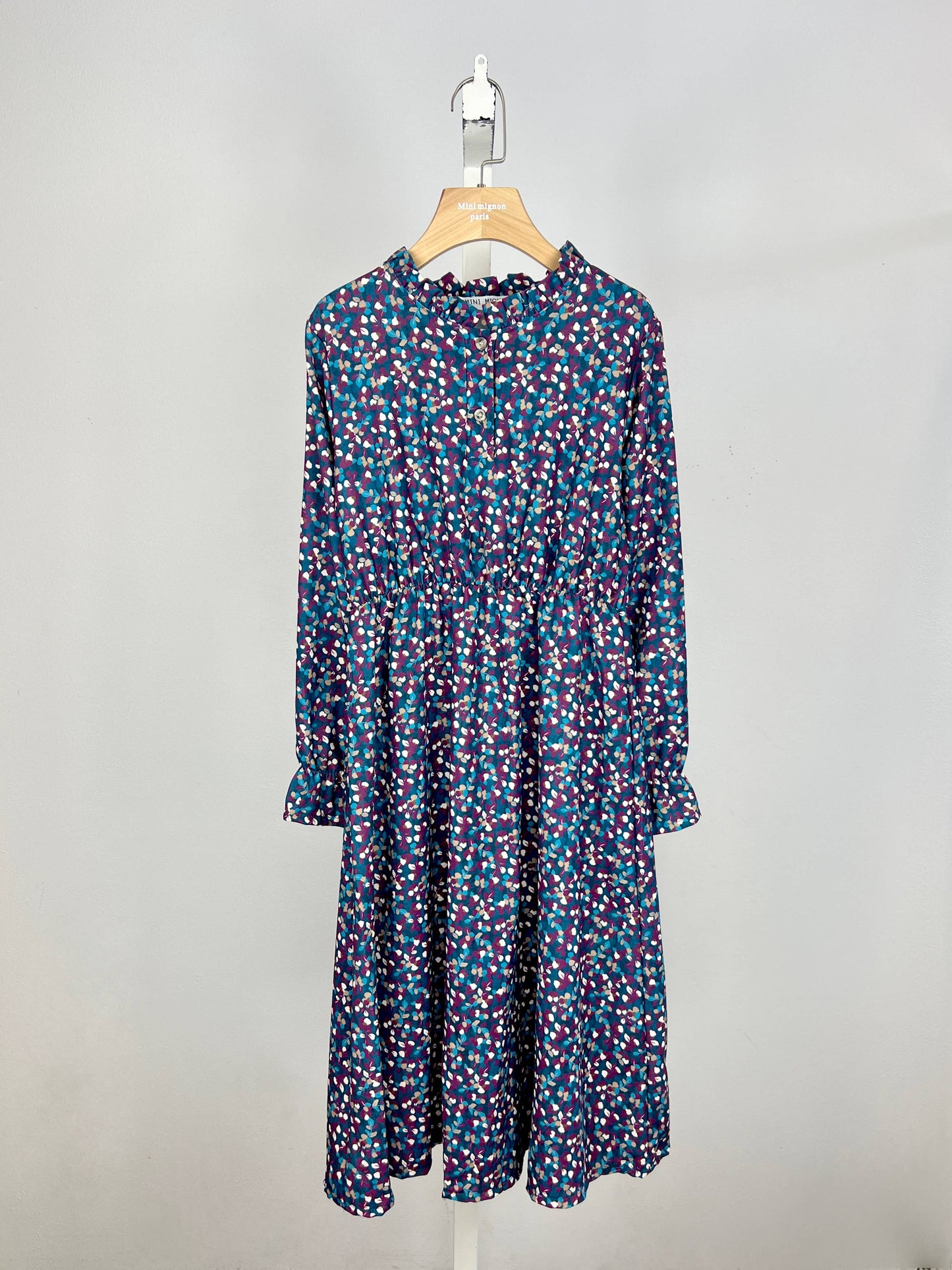 Girls' liberty floral print long sleeve long dress