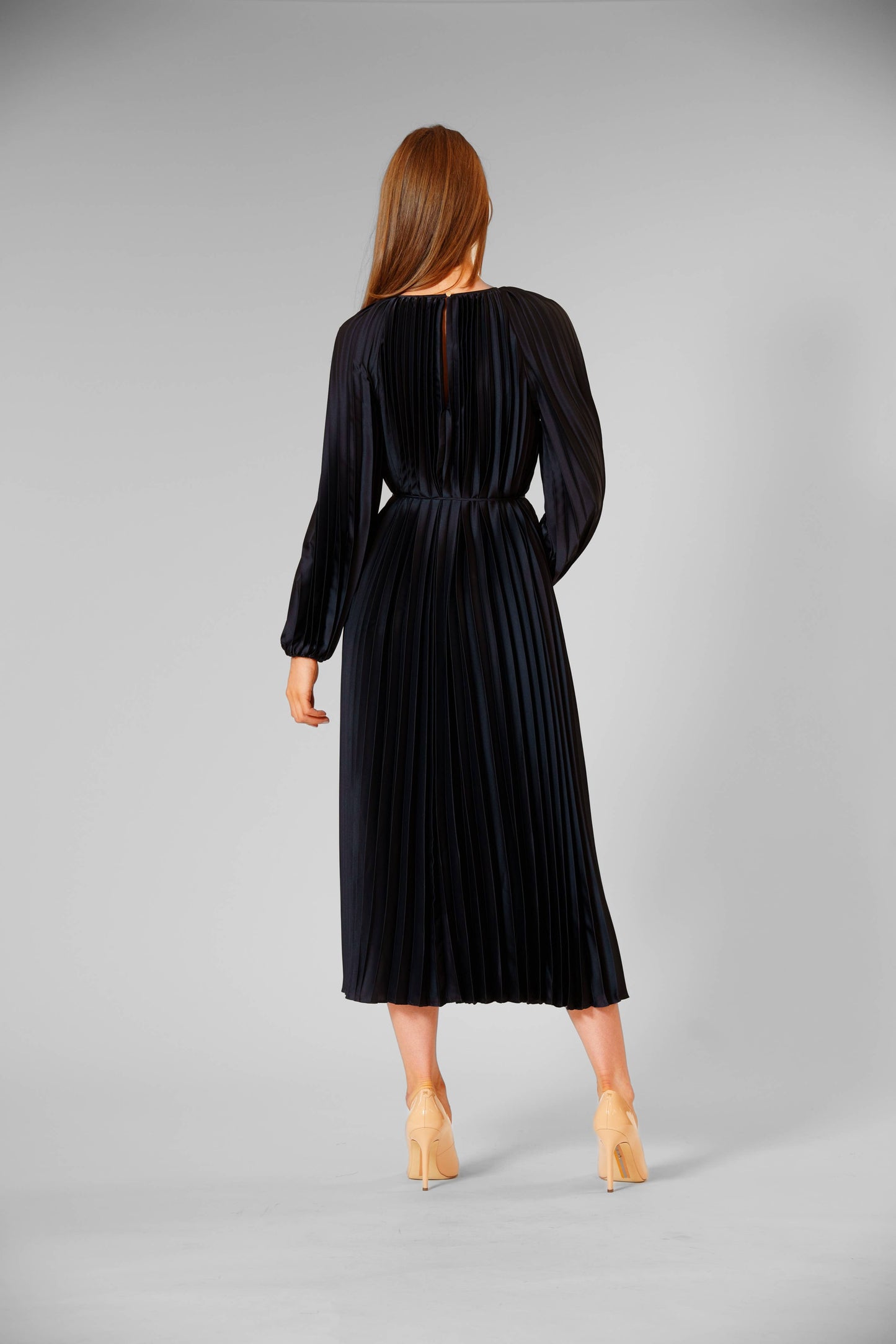 Navy in Pleats Dress
