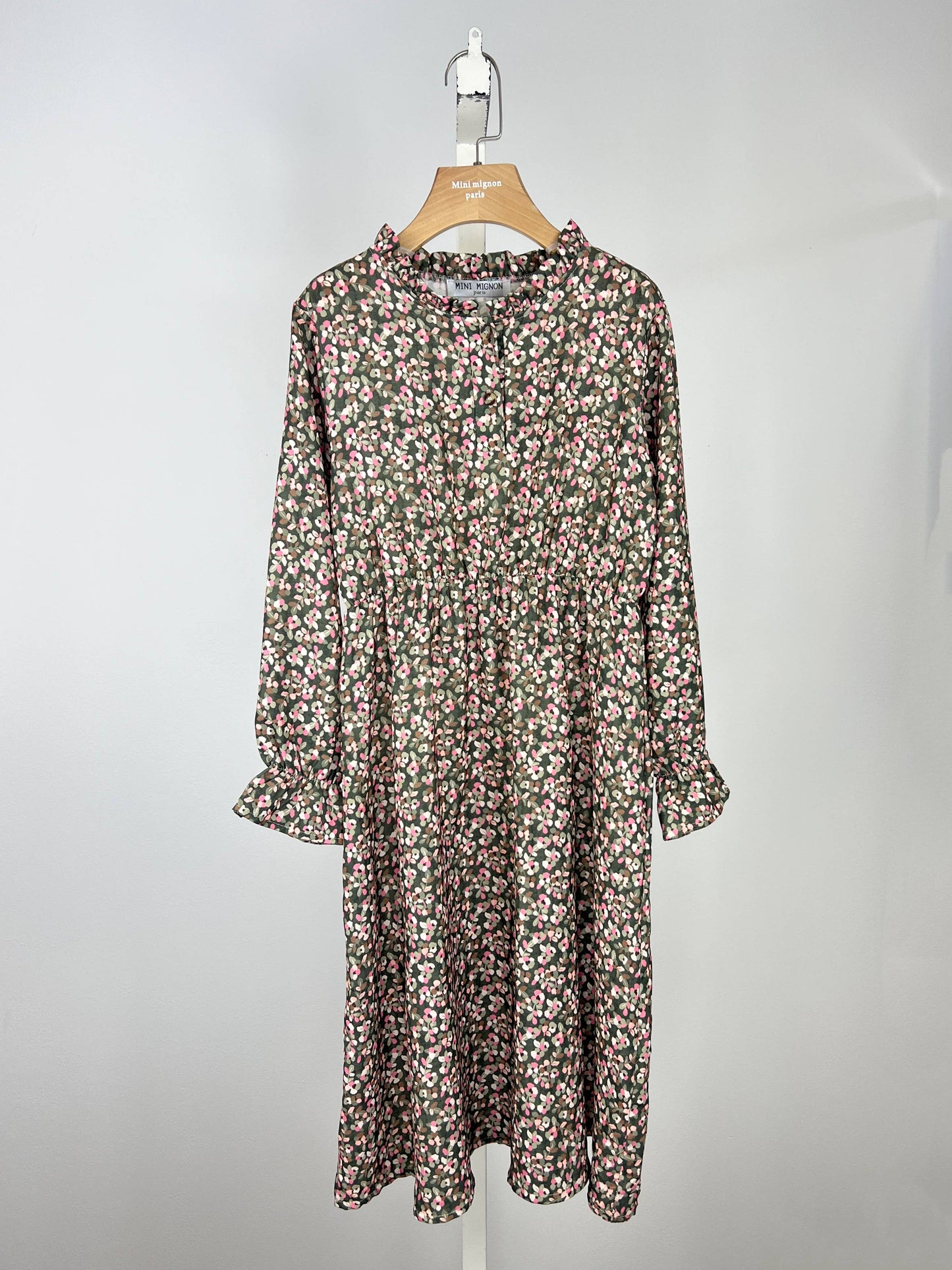 Girls' liberty floral print long sleeve long dress