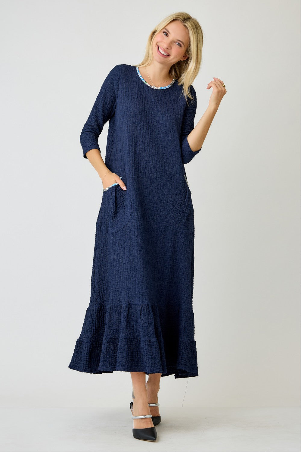 Navy Springtime Gardens Dress
