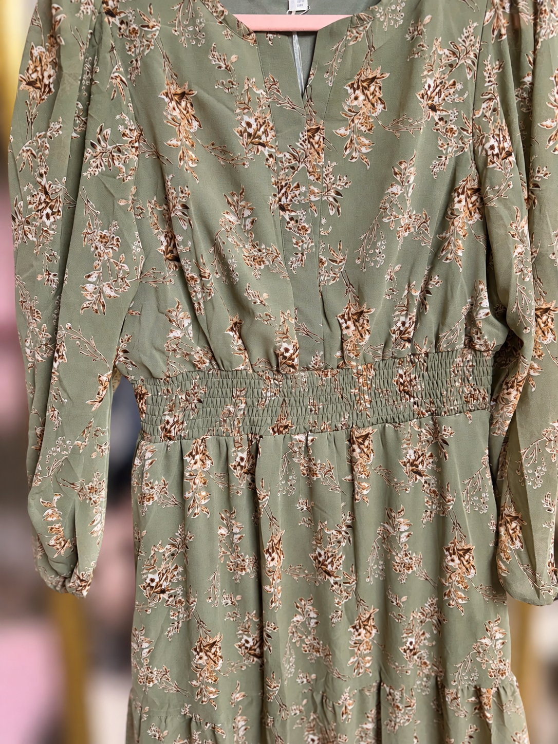 The Chiffon Bouquets Dress in Green