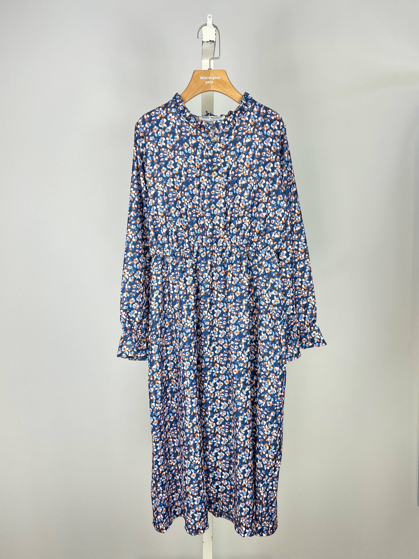 Girls' liberty floral print long sleeve long dress