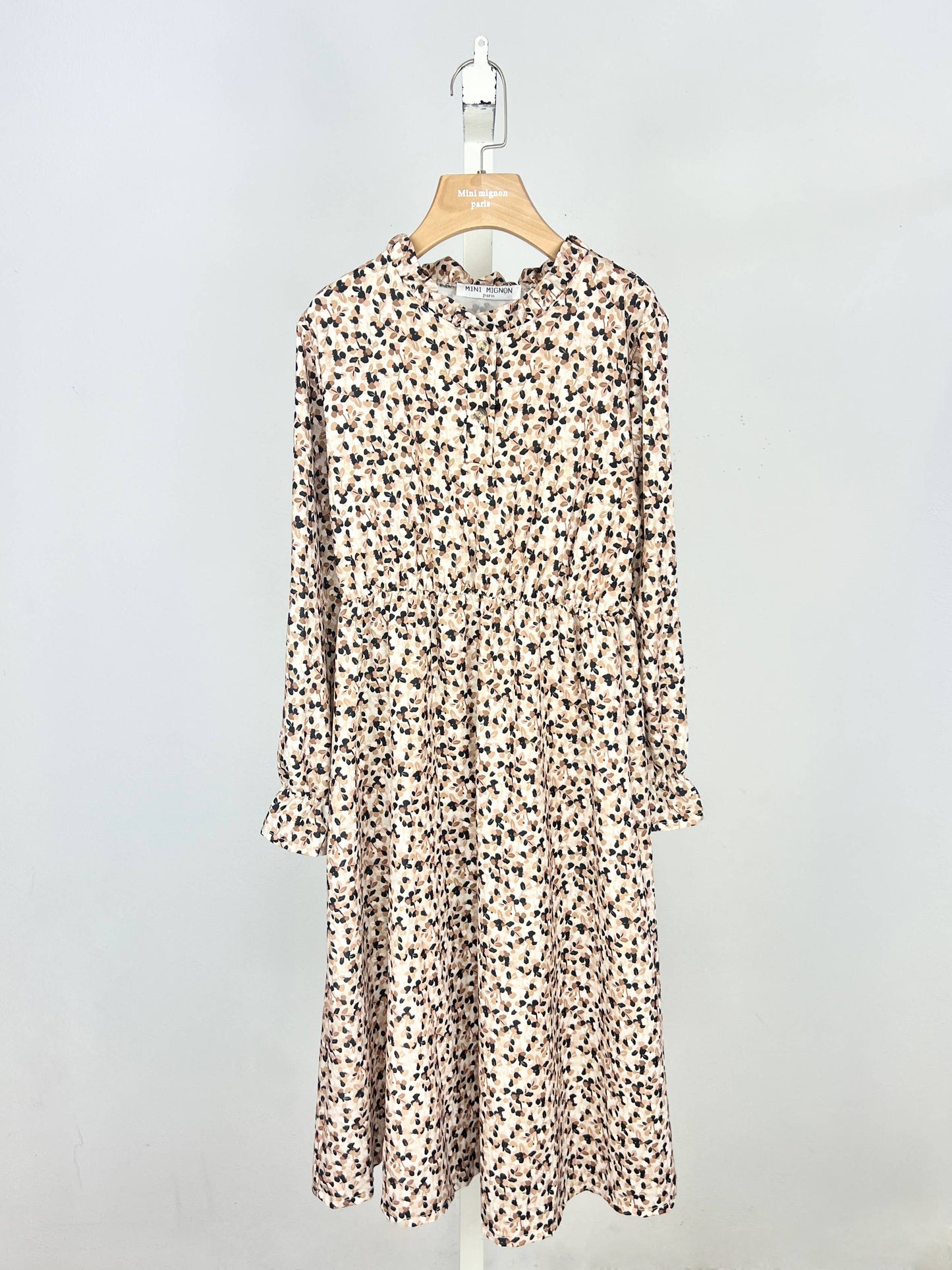 Girls' liberty floral print long sleeve long dress