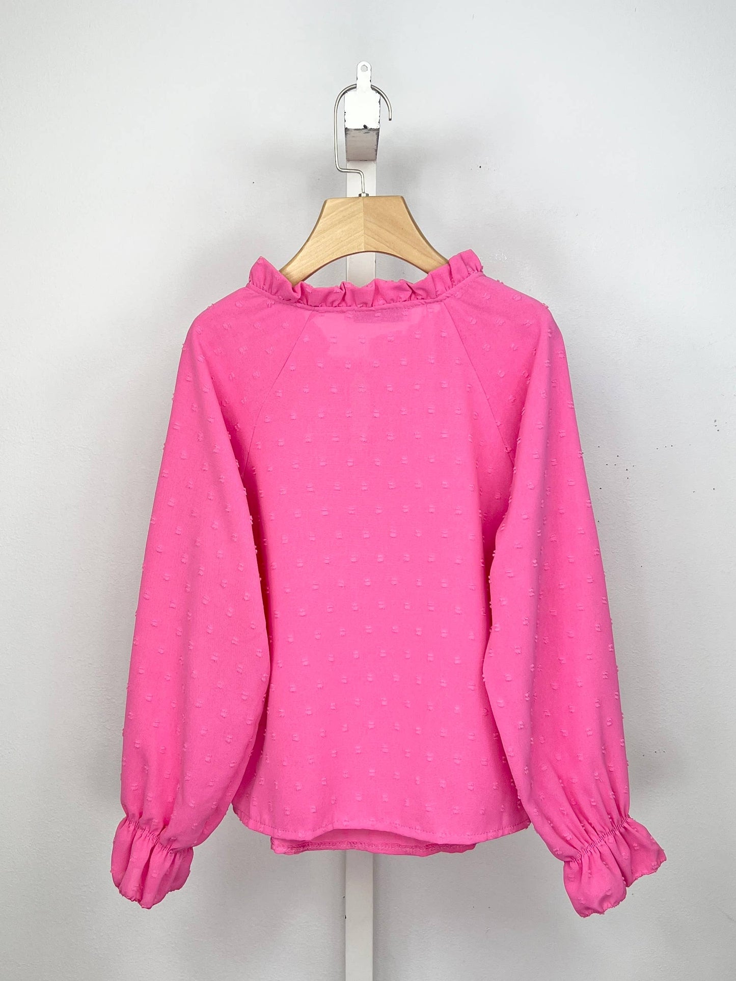 Girls' long sleeve plumetis chiffon top
