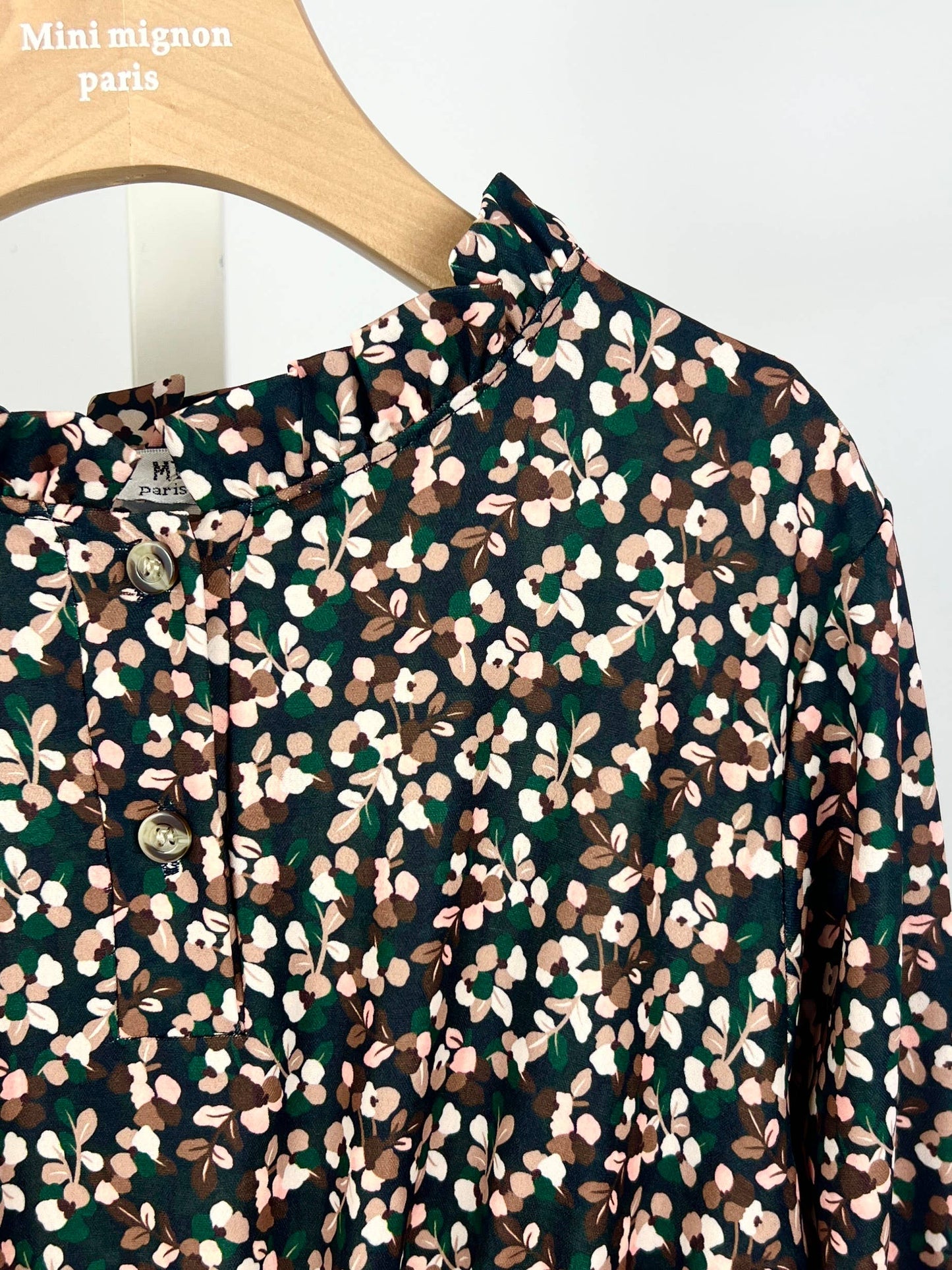 Girls' liberty floral print long sleeve long dress