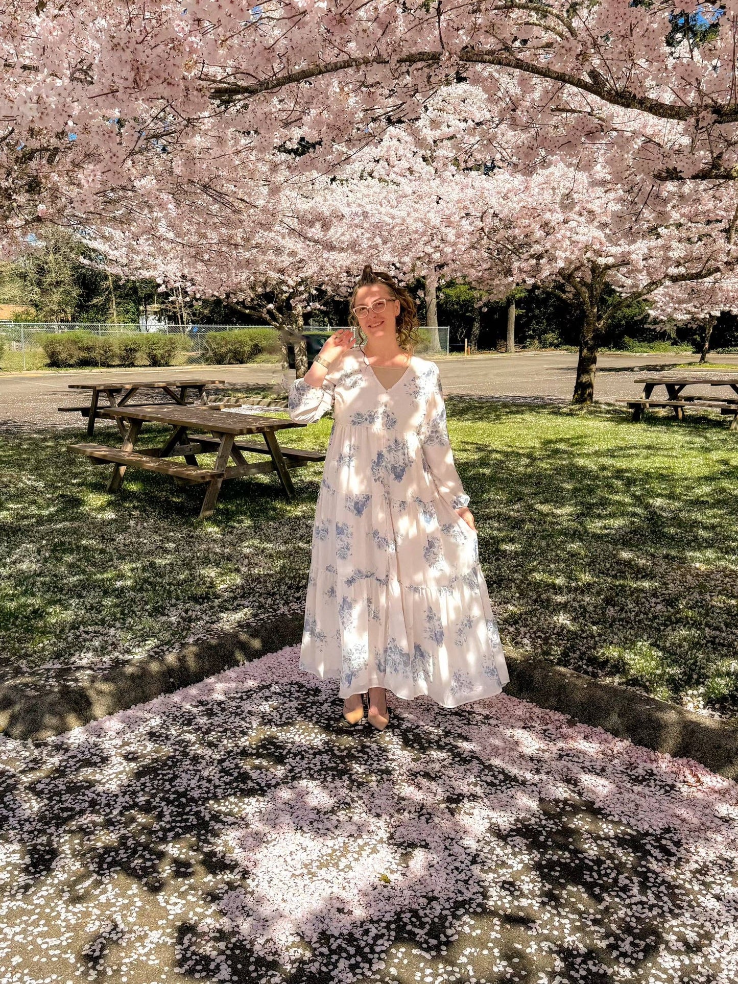 Sardinia Blue Floral Maxi Dress
