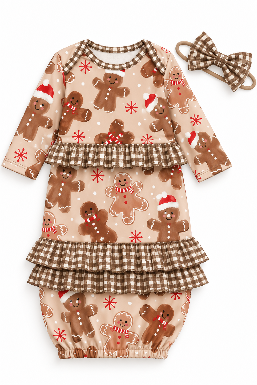 Infant Christmas Gown/Bow Set