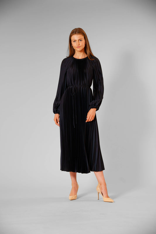 Navy in Pleats Dress