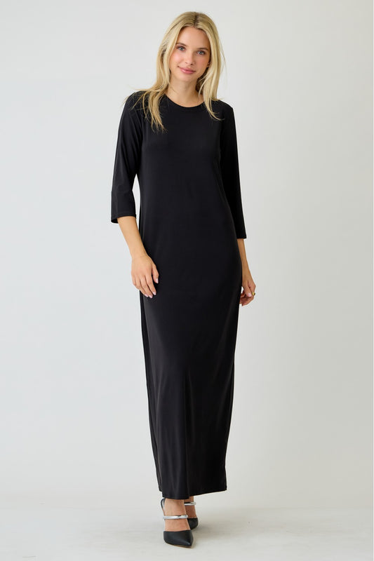 Black Layering Dress Maxi Length