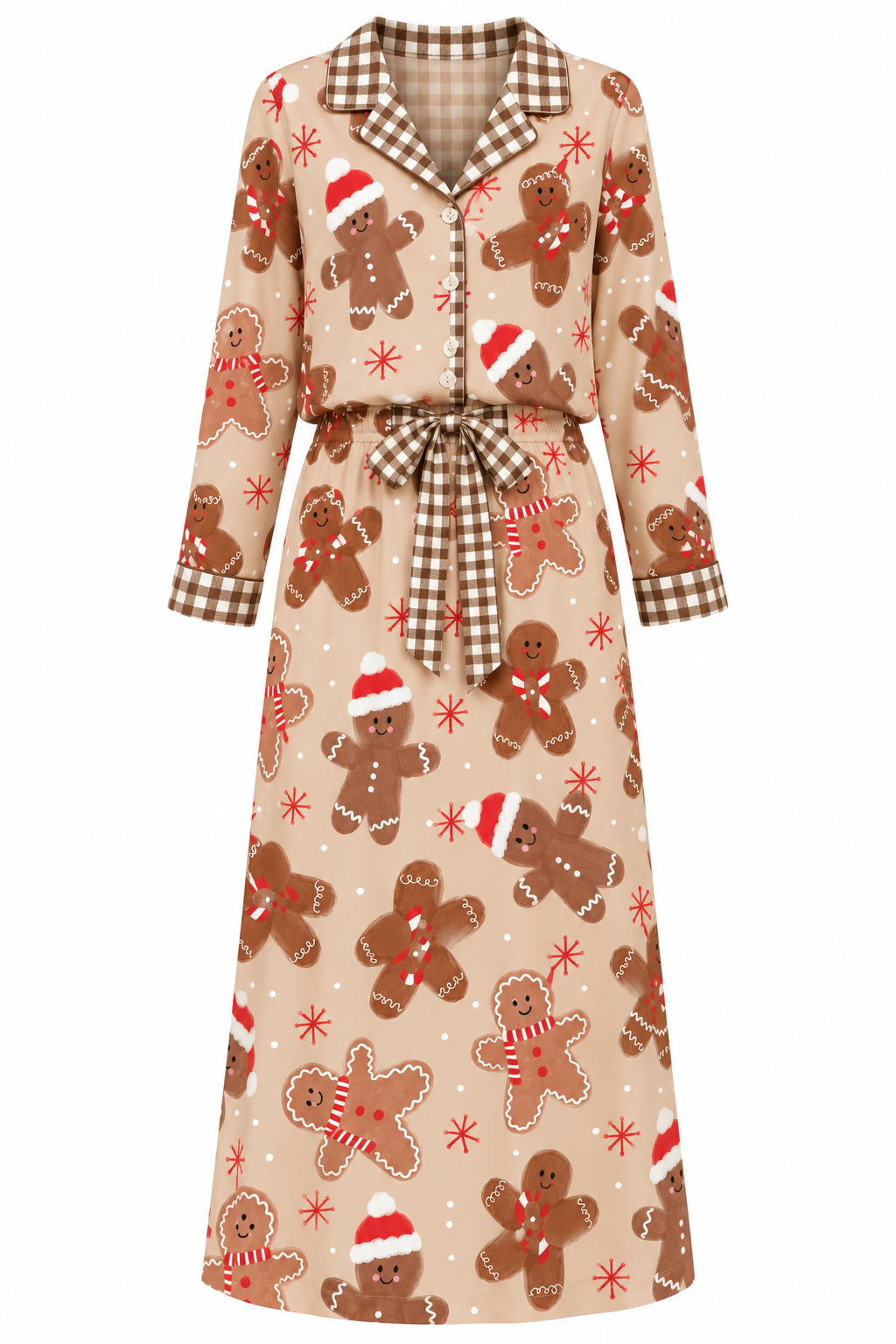 PREORDER Ladies Button Front Sleep Set 31in Christmas