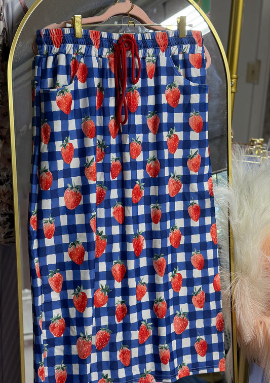 Strawberry Athletic/Swim Skirt with Lining