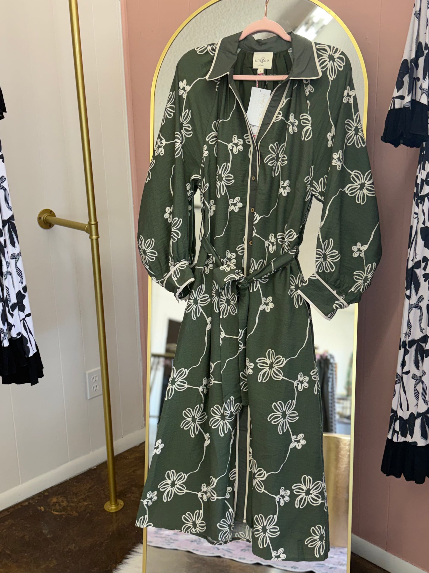 Embroidered Perfection Dress/Green