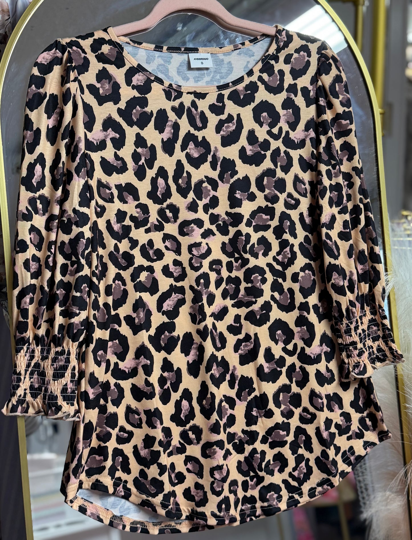 3/4 Sleeve Smocked Sleeve Top