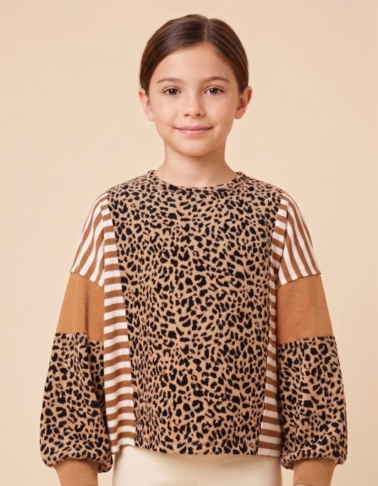 PREORDER GIRLS LEOPARD SWEATSHIRT ETA 8/14