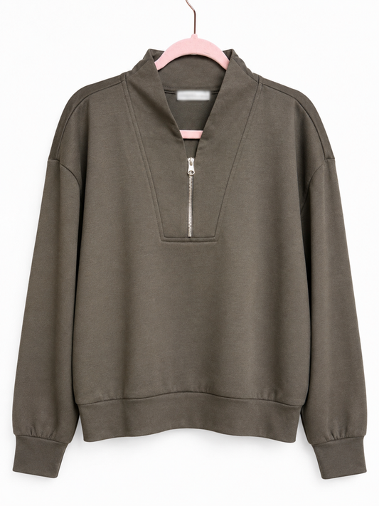 Cozy Season Half Zip - Espresso