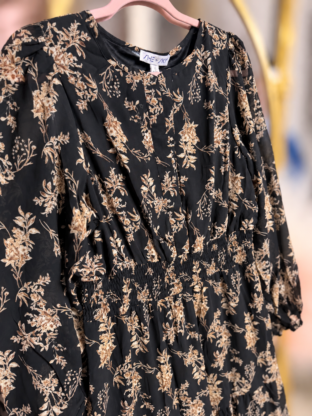 The Chiffon Bouquets Dress in Black