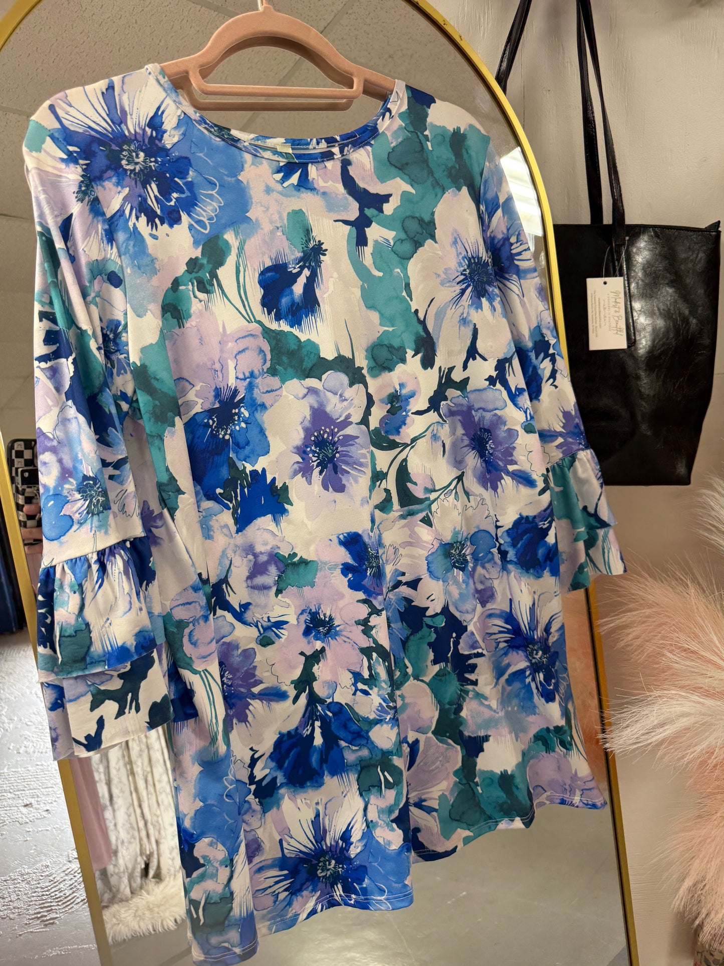3/4 Sleeve Floral Layering Top