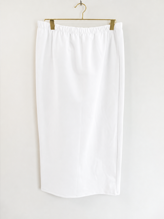 PREORDER White Ponte Skirt - 33in
