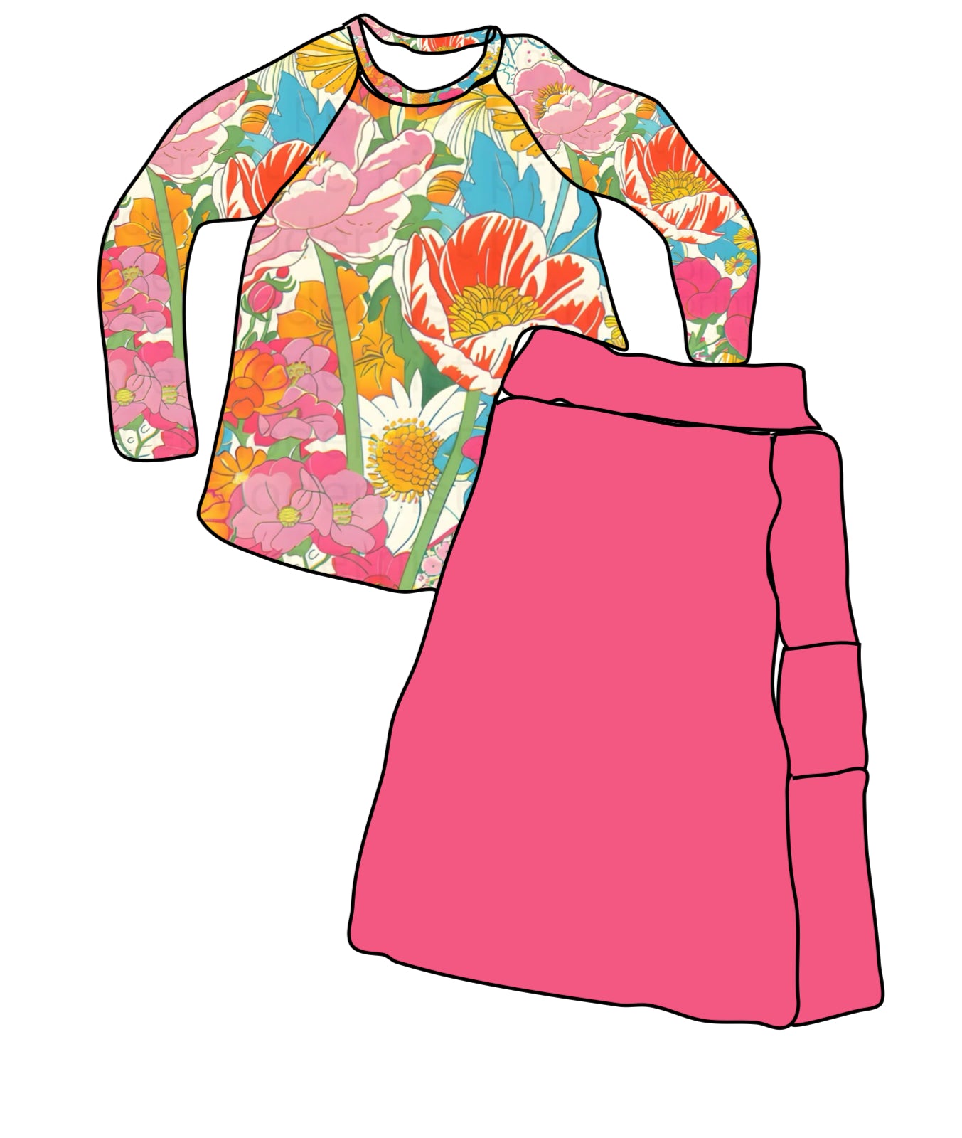 Womens Swim Skirt/Top Set 32 In Skirt