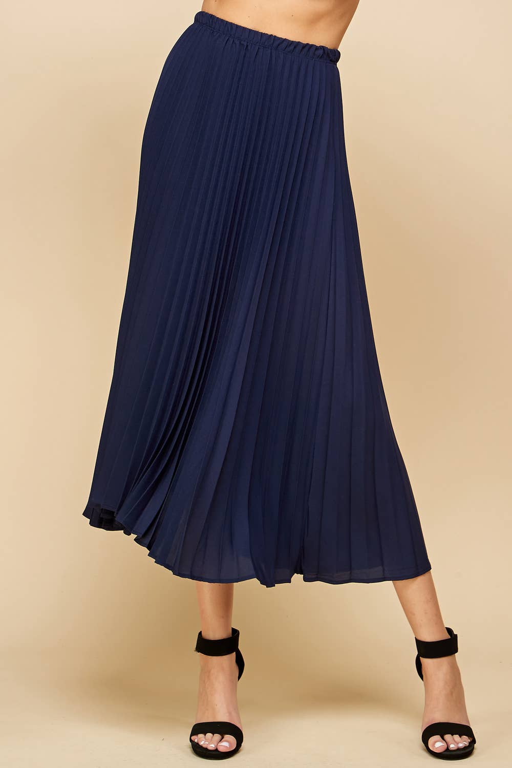 Navy Pleats Skirts