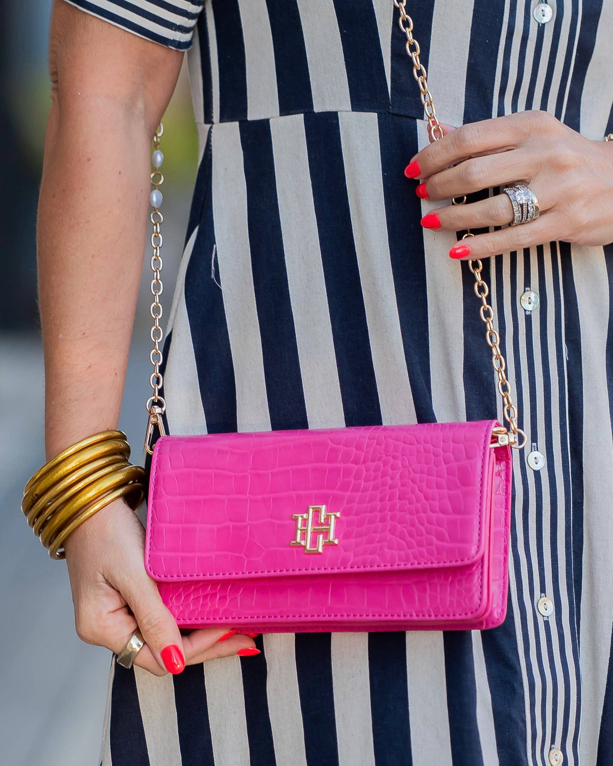 Brynleigh Clutch Crossbody Hot Pink EC