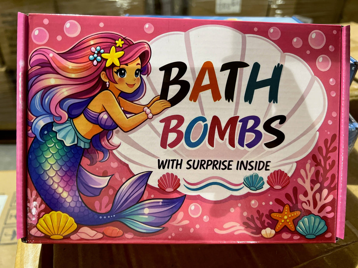 Mermaid Theme Bath Bomb Gift Set (Pink Box) | A099